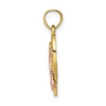 10K Two-tone w/White Rhodium Dolphin In Heart Charm - Image 2