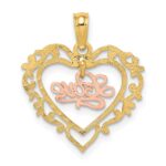 10K Two-Tone LOVE In Heart Charm - Image 4
