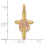10K Two-Tone Cross w/ Drape Charm - Image 2