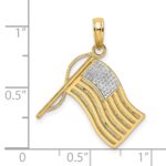 10k w/ Rhodium American Flag Charm - Image 3
