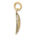 10K w/Rhodium D/C Sunflower Pendant Charm - Image 2