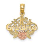 10K Two-Tone #1 GRANDMA W/ Flower Charm