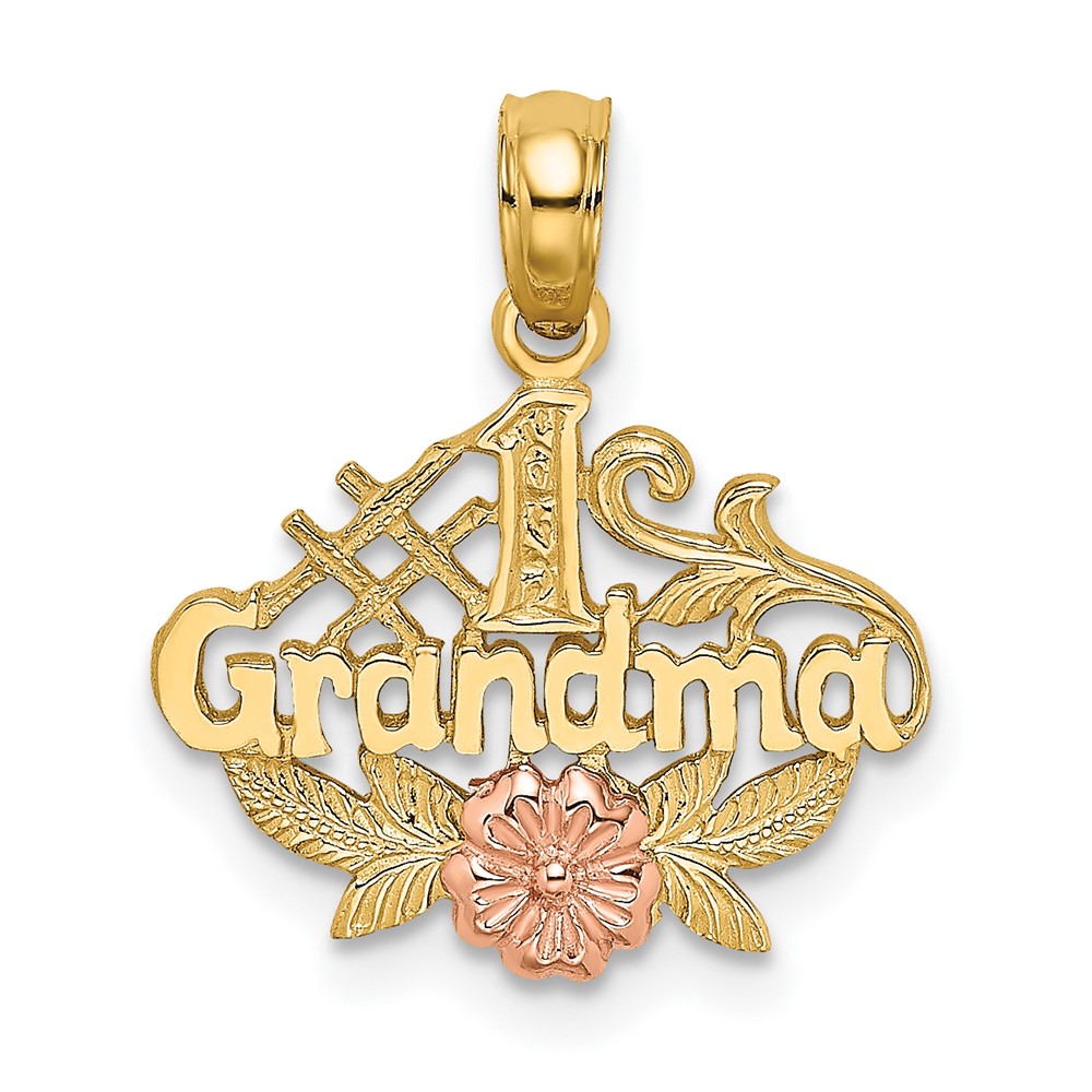 10K9044.jpg 10K Two-Tone #1 GRANDMA W/ Flower Charm - Image 1