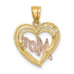 10k Two-Tone MOM Heart Charm - Image 4