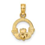 10k Two-Tone Claddagh w/ Heart Charm - Image 4