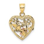 10k Two-Tone w/White Rodium #1 WIFE In Heart Charm - Image 4