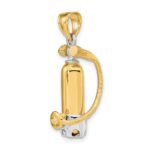 10K w/Rhodium 3-D Single Scuba Tank W/ Hose Charm - Image 5