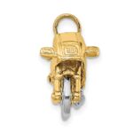 10k Two-tone 3-D Moveable Motorcycle Charm - Image 2