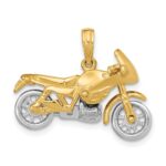 10k Two-tone 3-D Moveable Motorcycle Charm - Image 4