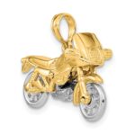 10k Two-tone 3-D Moveable Motorcycle Charm - Image 5