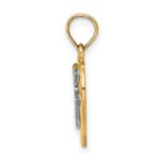 10K W/ Rhodium Cross In Heart Charm - Image 2