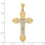 10K W/ Rhodium Crucifix Charm - Image 3