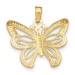 10K w/Rhodium Butterfly W/ White Beaded Wings Charm - Image 4
