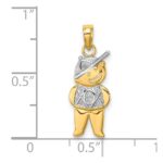 10K Textured w/Rhodium Boy Charm - Image 3