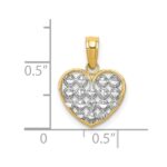 10k w/Rhodium D/C Heart Charm - Image 3