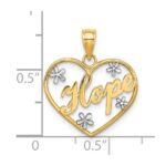 10k w/Rhodium Hope In Heart w/Flowers Charm - Image 3