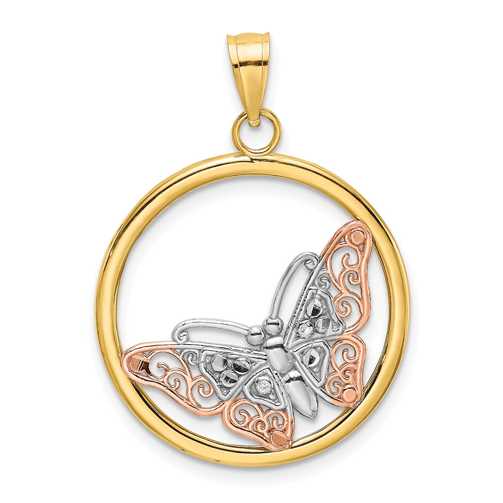 10K9434.jpg 10K Two-tone w/White Rhodium Butterfly Charm - Image 1