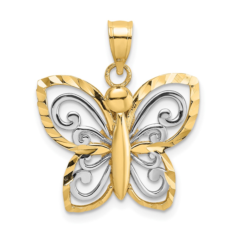 10K9495.jpg 10k w/ Rhodium D/C Butterfly Charm - Image 1