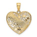 10K Two-tone w/White Rhodium GRANDMA Heart Charm - Image 4