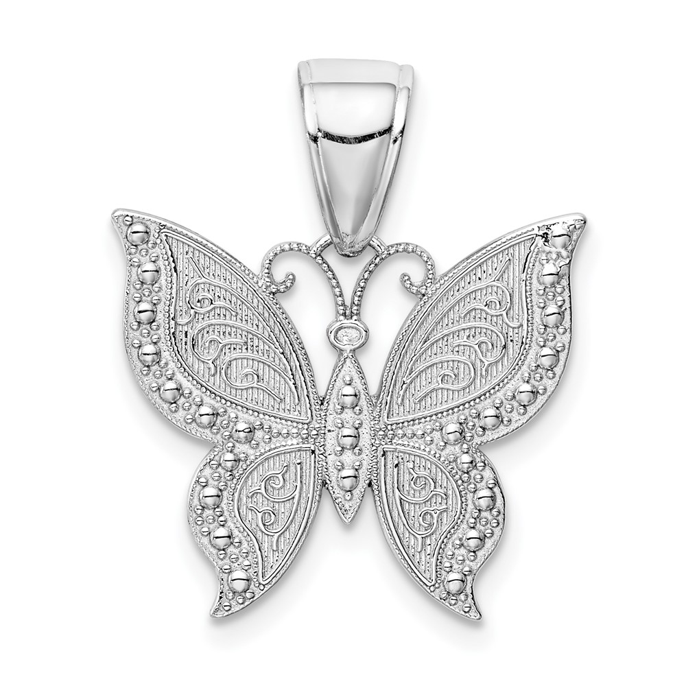 10K9572W.jpg 10K White Gold Butterfly Pendant - Image 1