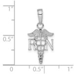 10K White Gold RN Caduceus Pendant - Image 4