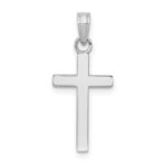 10k White Gold Polished Cross Pendant