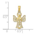 10K Angel W/Filigree Cut-Out Wings Charm - Image 4