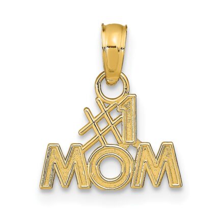 10K Polished #1 MOM Pendant