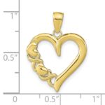 10K Polished Heart and X Pendant - Image 4