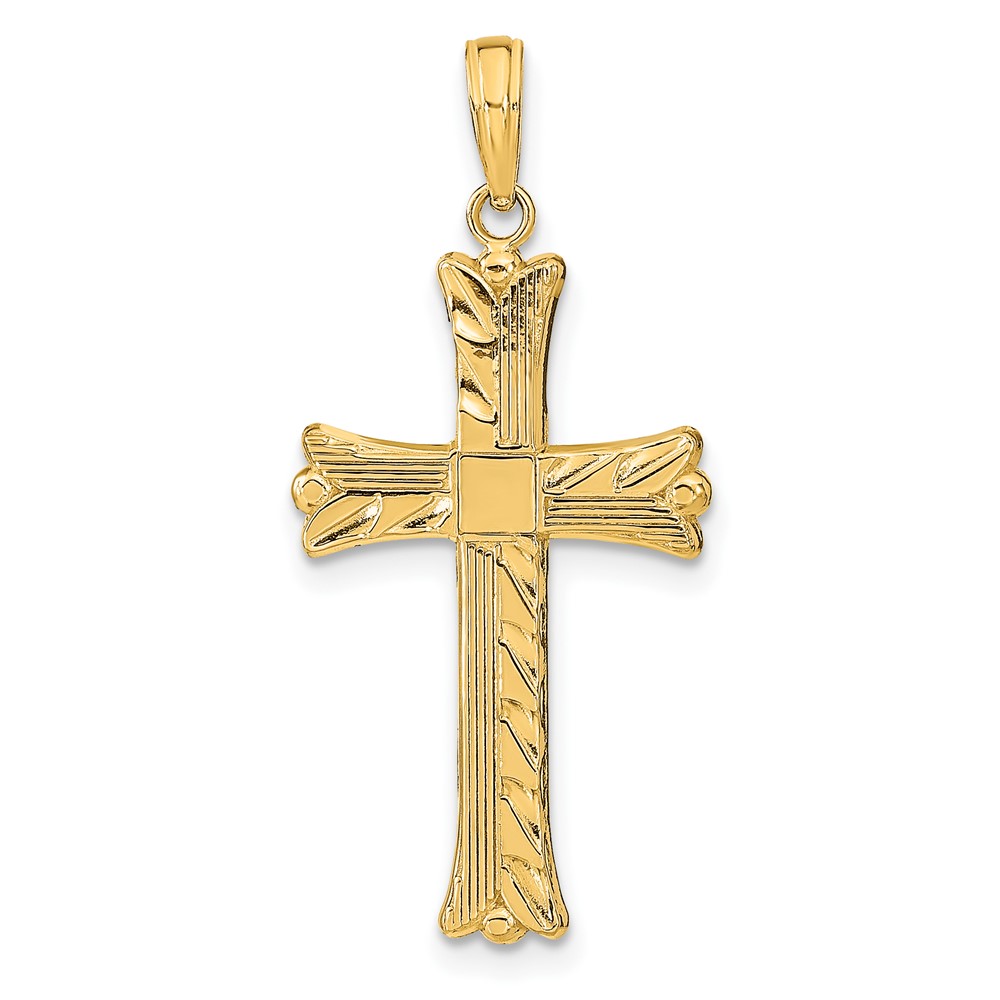 10K9603.jpg 10K Textured w/Square Center Cross Pendant - Image 1