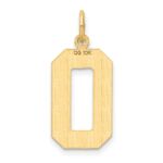 10k Large Brushed Diamond-cut Number 0 Charm - Image 3
