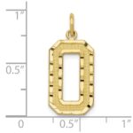 10k Large Brushed Diamond-cut Number 0 Charm - Image 4