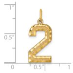 10ky Casted Large Diamond Cut Number 2 Charm - Image 3