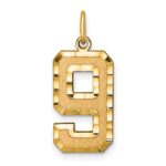 10ky Casted Large Diamond Cut Number 9 Charm