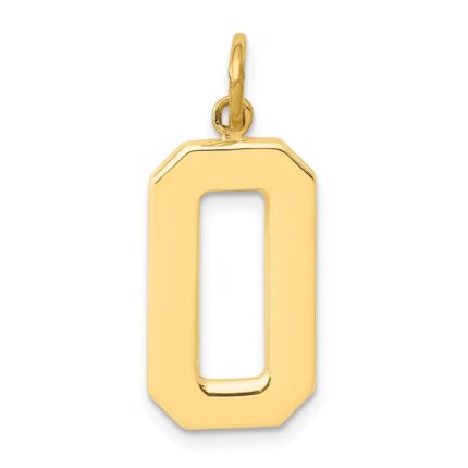 10k Large Polished Number 0 Charm