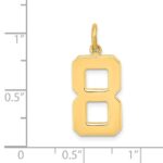10k Large Polished Number 8 Charm - Image 4