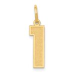 10k Medium Satin Number 1 Charm