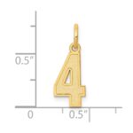 10k Small Satin Number 4 Charm - Image 3