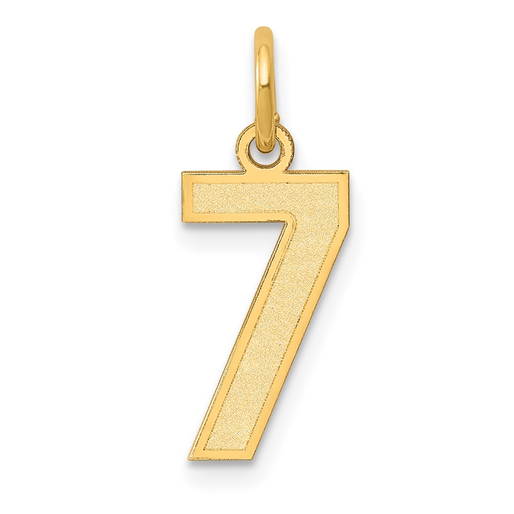 10LSS07.jpg 10k Small Satin Number 7 Charm - Image 1