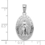 10k White Gold Miraculous Medal Pendant - Image 2