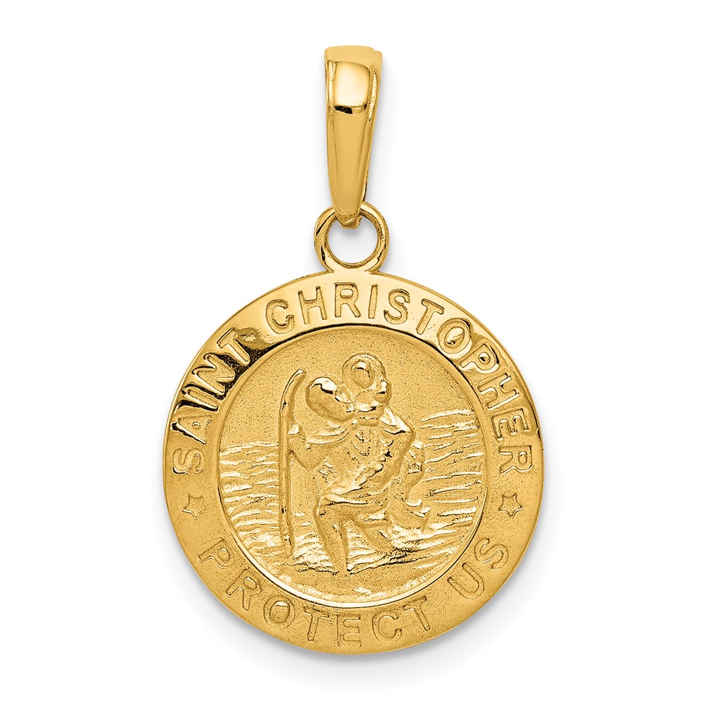 10M1454.jpg 10k Saint Christopher Medal Charm - Image 1