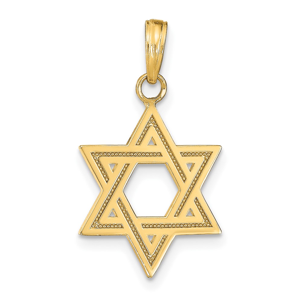 10M1594.jpg 10K Solid Satin Star of David Charm - Image 1
