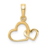 10K Polished Intertwined Double Heart Pendant - Image 3