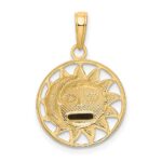 10K W/Rhodium Sun and Moon Pendant - Image 3