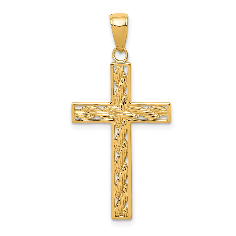 10M2545.jpg 10K Rope Cross Pendant - Image 1