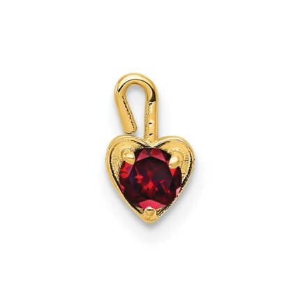 10ky January Synthetic Birthstone Heart Charm