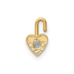 10ky April Synthetic Birthstone Heart Charm - Image 3
