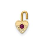10ky July Synthetic Birthstone Heart Charm - Image 3