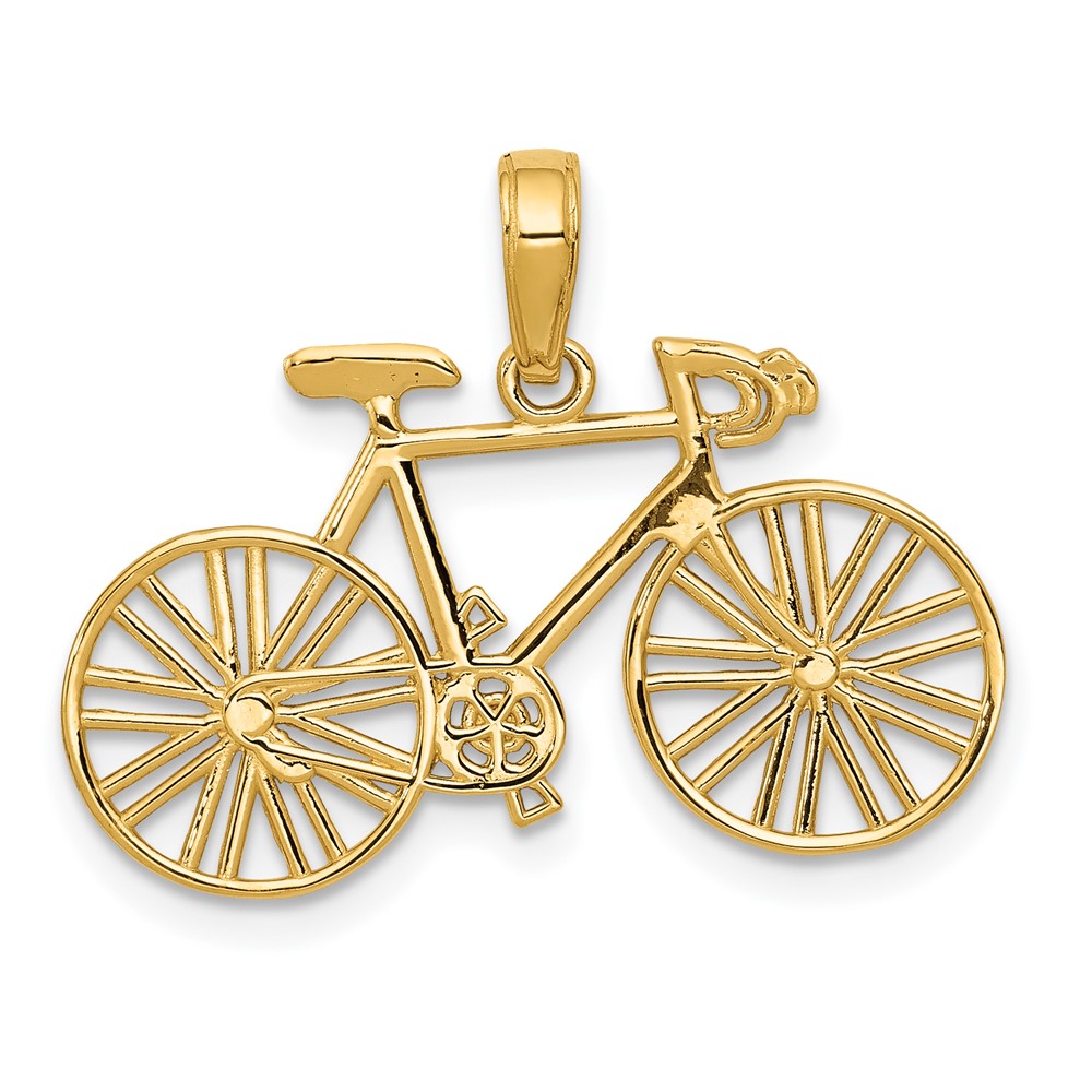 10M530.jpg 10K 3D Polished Bicycle Charm - Image 1