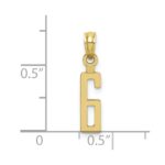 10K Number 6 Block Charm - Image 3